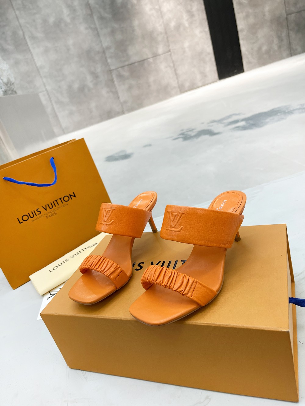 Louis Vuitton Women’s Drapy Mule Orange For Women LV - Image 2