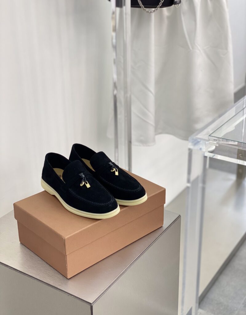 Loro Piana Summer Charms Walk Loafers Caviar For Women – FAE5444 MB97 - Image 2