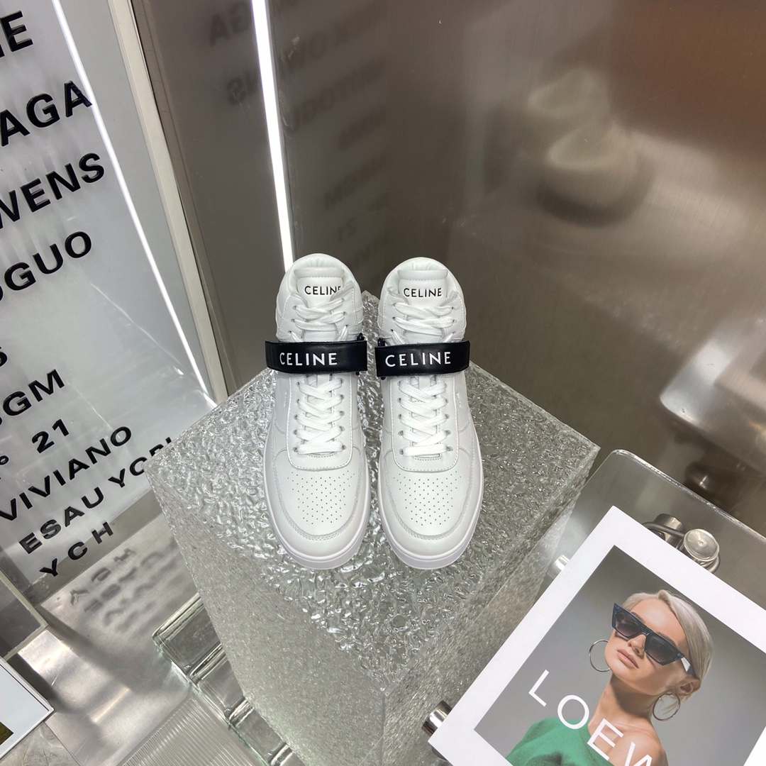 Celine Trainer High Sneaker With Scratch White And Black For Women - Image 7