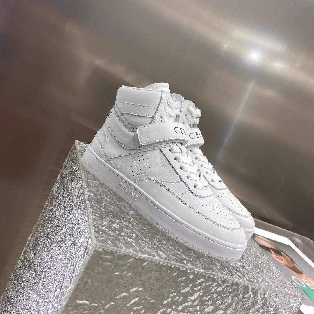 Celine Trainer High Sneaker With Scratch White For Women - Image 10
