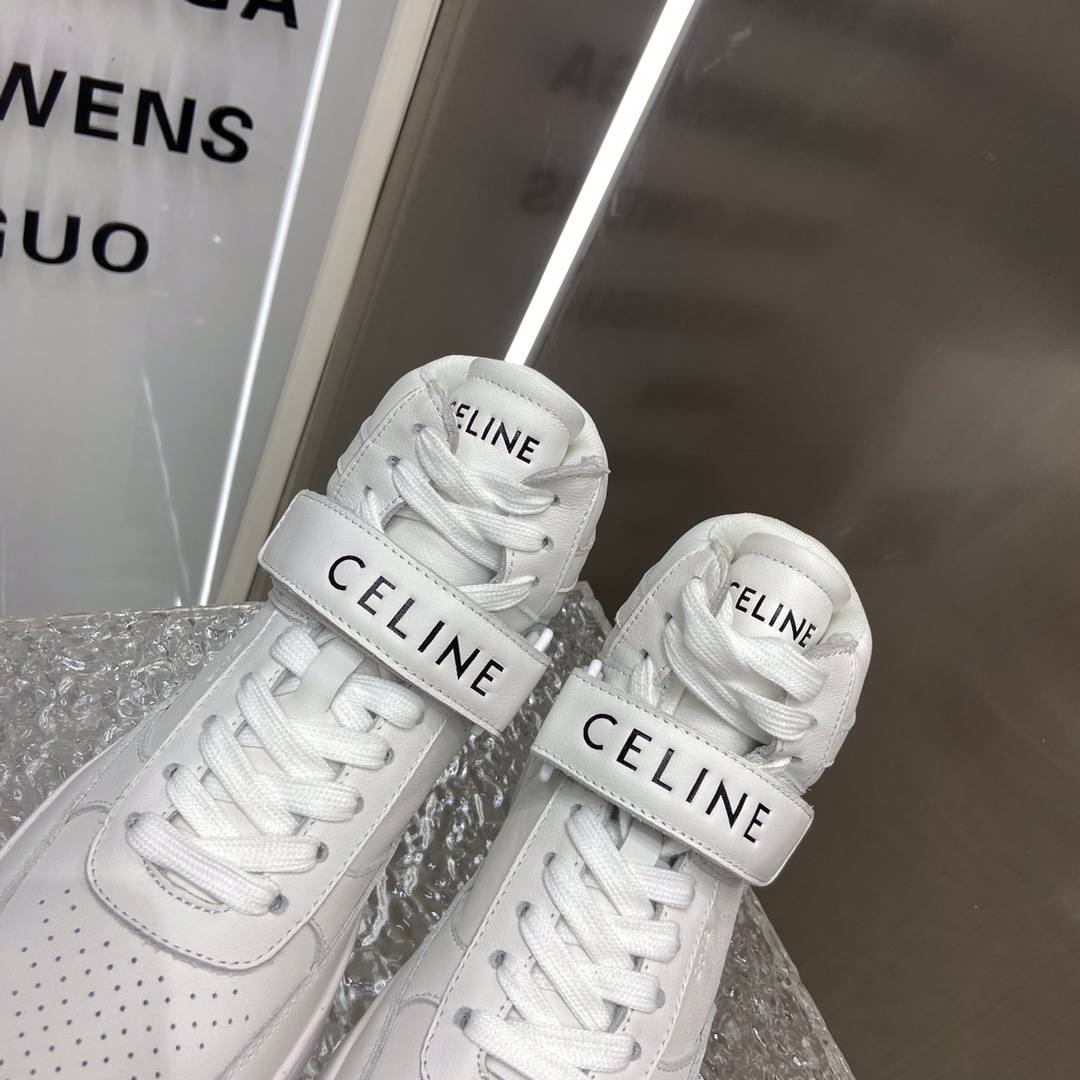 Celine Trainer High Sneaker With Scratch White For Women - Image 7
