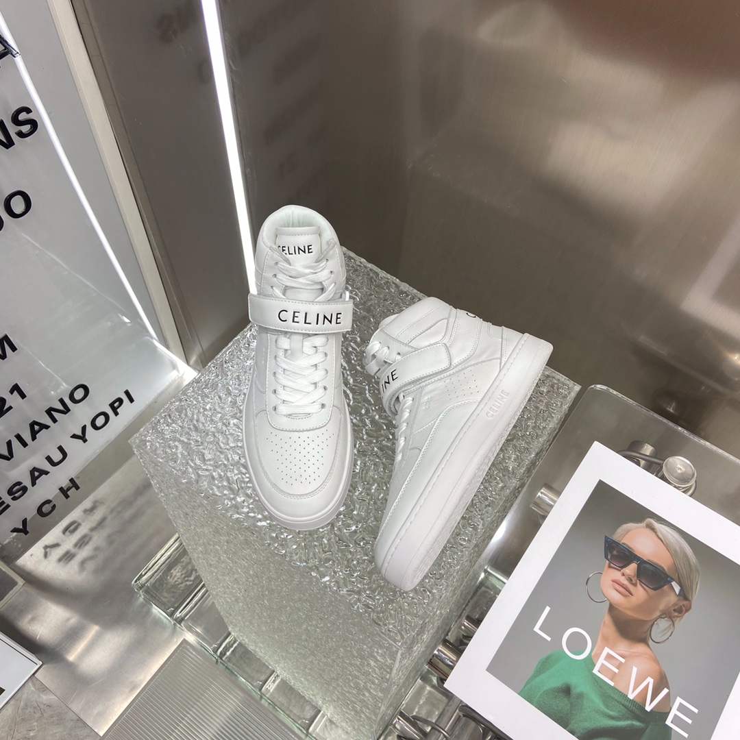 Celine Trainer High Sneaker With Scratch White For Women - Image 5