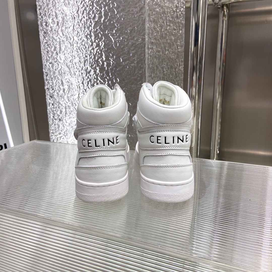 Celine Trainer High Sneaker With Scratch White For Women - Image 3