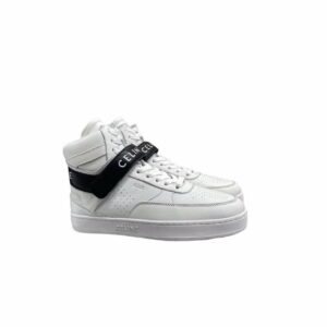 Celine Trainer High Sneaker With Scratch White And Black For Women