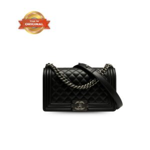 [True-to-ORIGINAL] Chanel Classic Boy Handbag Black For Women 9.8in/25cm A67086 Y09953 94305