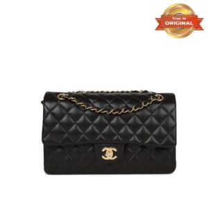 [True-to-ORIGINAL] Chanel Classic Flap Bag Black For Women size 7.7 × 11.8 × 3.9 inches (Length x height x width)