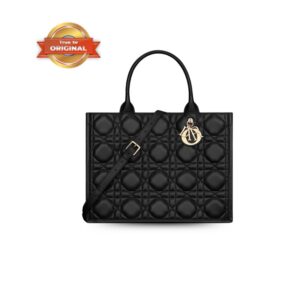 [True-to-ORIGINAL] Christian Dior Medium Dior Book Tote Black For Women 36.5cm/14.4in