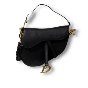 Christian Dior Saddle Bag With Strap Black For Women 10in/25.5cm M0455CBAA_M900