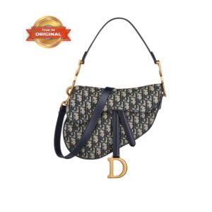 [True-to-ORIGINAL] Christian Dior Saddle Bag With Strap Blue For Women 25.5cm/10in