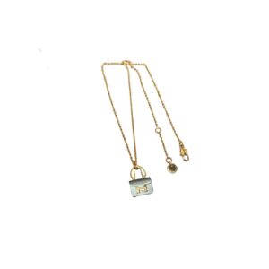 Hermes Constance Amulets Pendant Necklace Gold Tone For Women