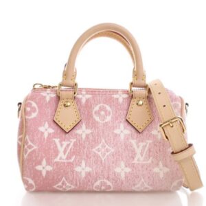 Louis Vuitton Nano Speedy Denim Jacquard Pink –  3.9H 6.3W 3D – with BOX
