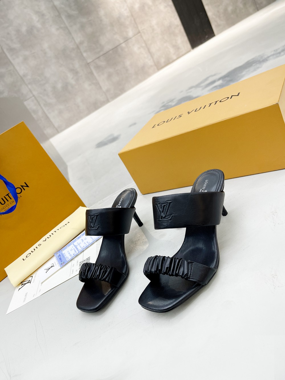 Louis Vuitton Women’s Drapy Mule Black For Women LV 1AAB39 - Image 8