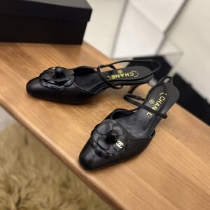 Chanel Women’s Camellia Flower Slingback Black For Women – 40 EU – 9 US – 25 Cm – 9.84 In