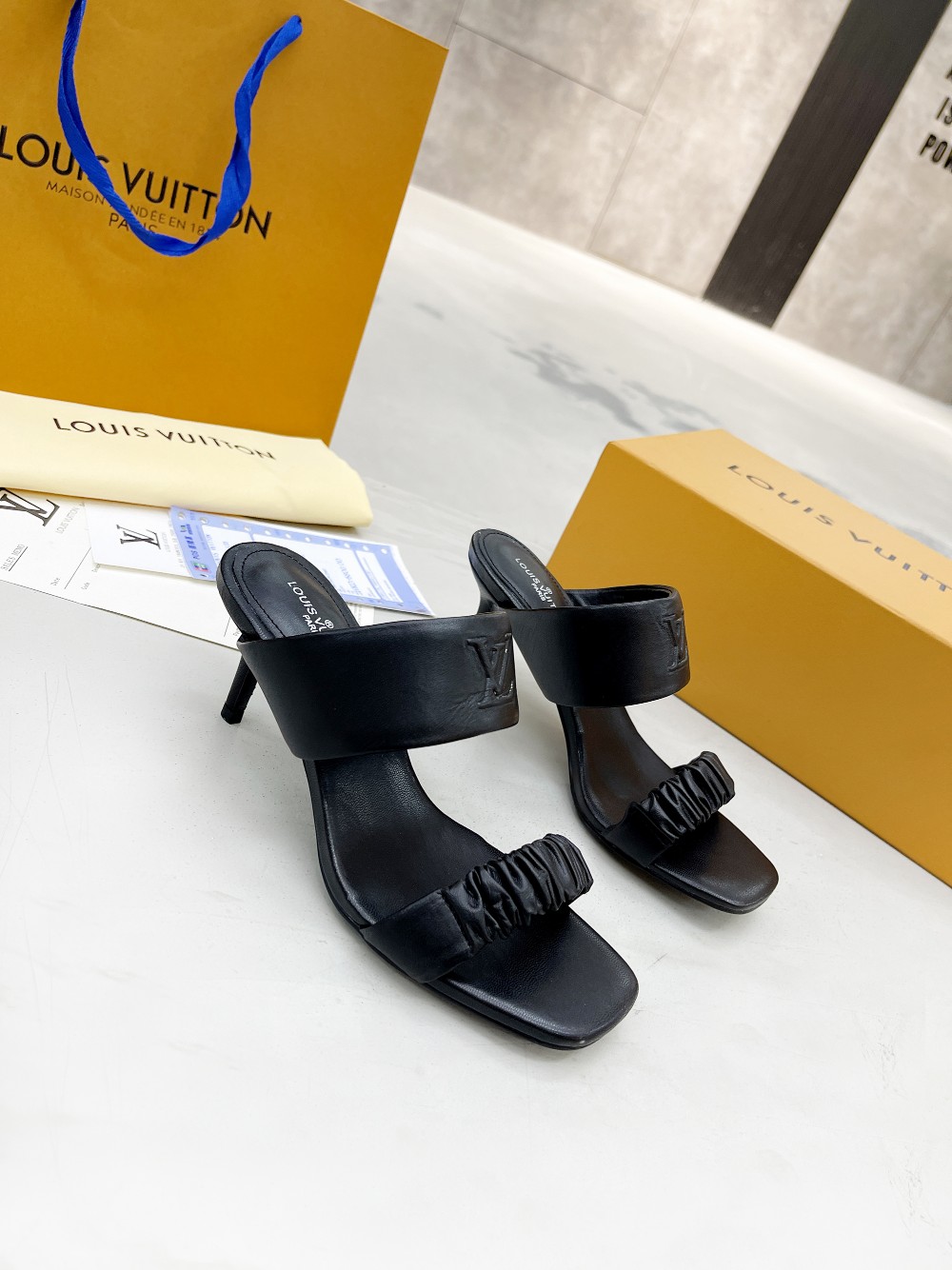 Louis Vuitton Women’s Drapy Mule Black For Women LV 1AAB39 - Image 6