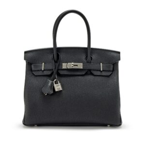 Hand-Sewn| Hermes Birkin Black Togo Leather For Women Silver Toned Hardware 11.8in/30cm