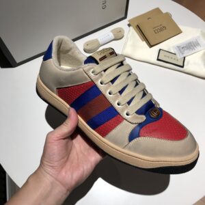 Gucci Women’s Screener Low-Top White Red Blue For Women 546163