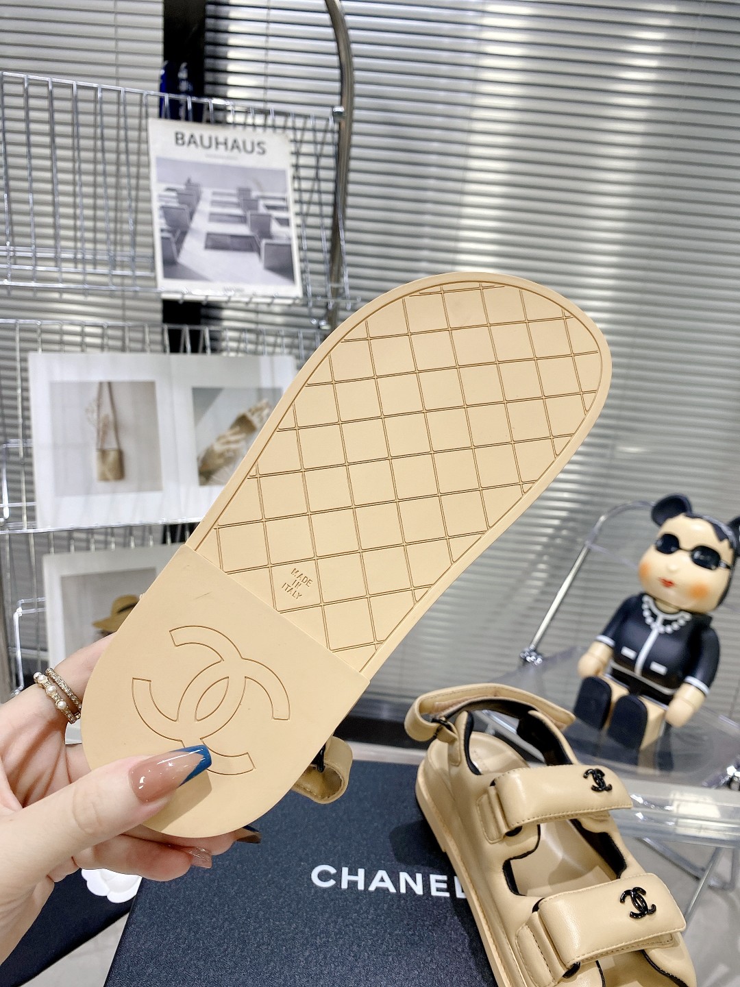 Chanel Women’s Sandals With Chanel Logo Beige For Women - Image 7