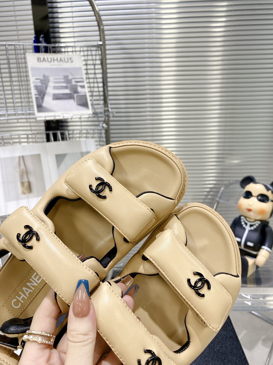 Chanel Women’s Sandals With Chanel Logo Beige For Women - Image 3