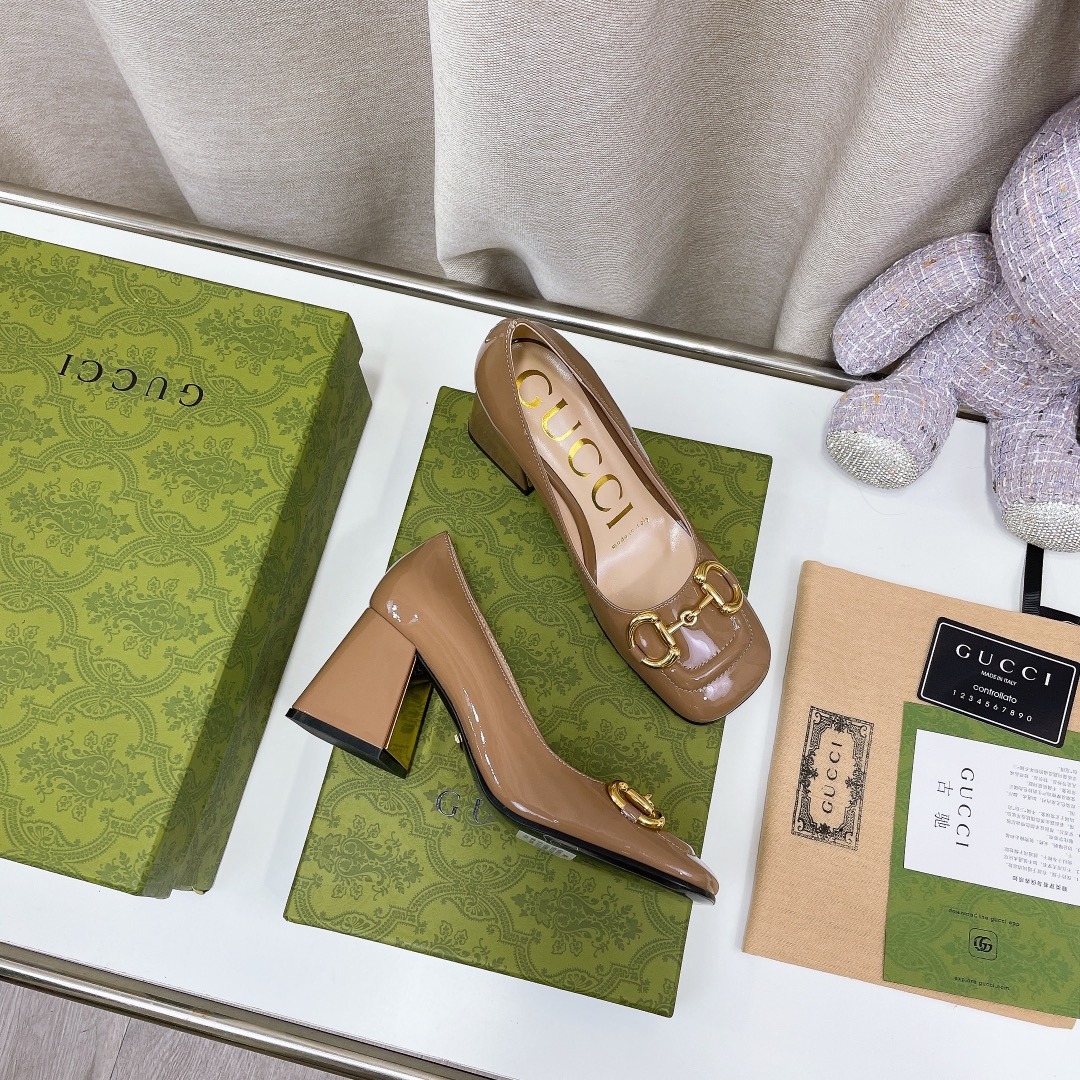 Gucci Women’s Mid-Heel Ballet With Horsebit Jade Brown For Women GG - Image 8