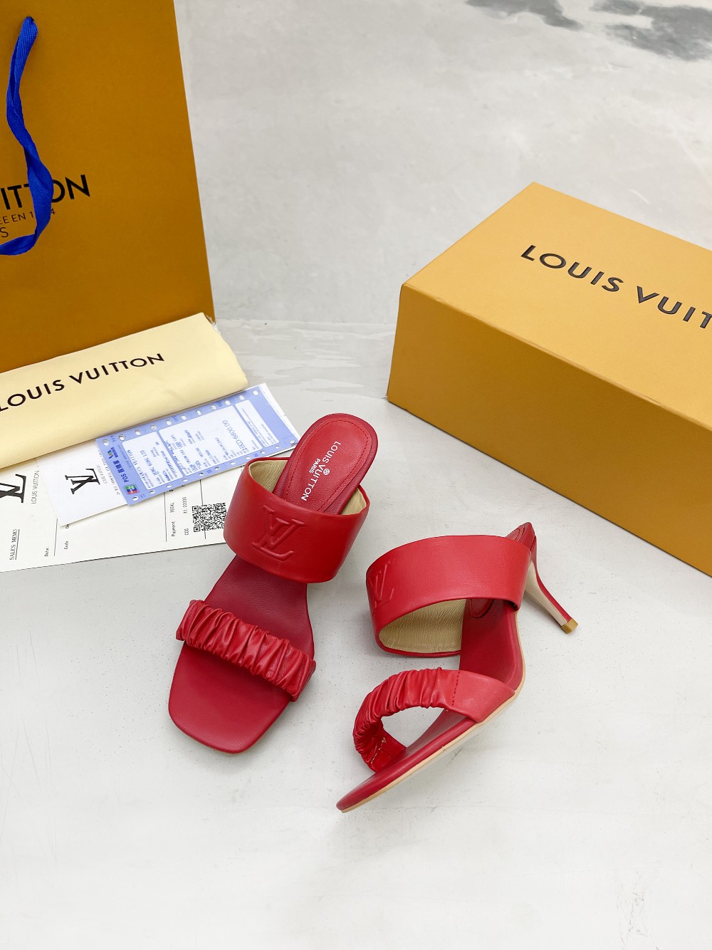Louis Vuitton Women’s Drapy Mule Red For Women LV - Image 4