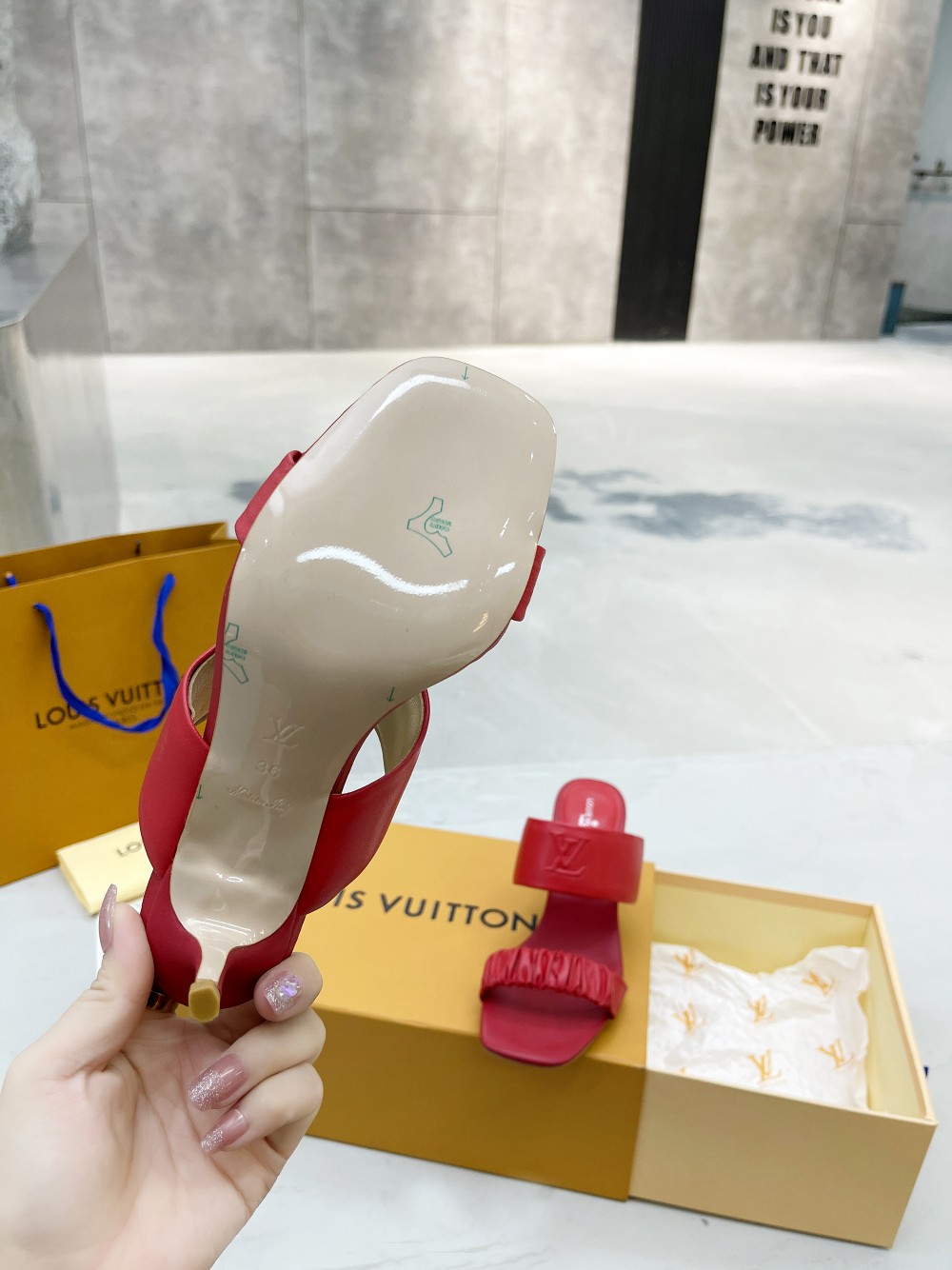 Louis Vuitton Women’s Drapy Mule Red For Women LV - Image 3