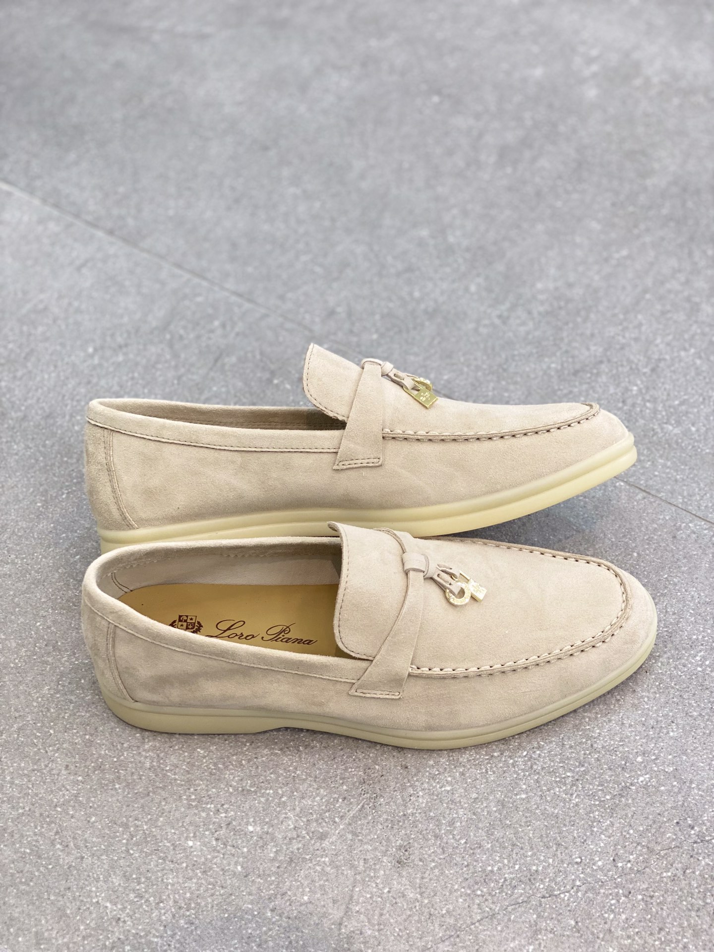 Loro Piana Summer Charms Walk Loafers Beige For Women – FAE5444 2096 - Image 11