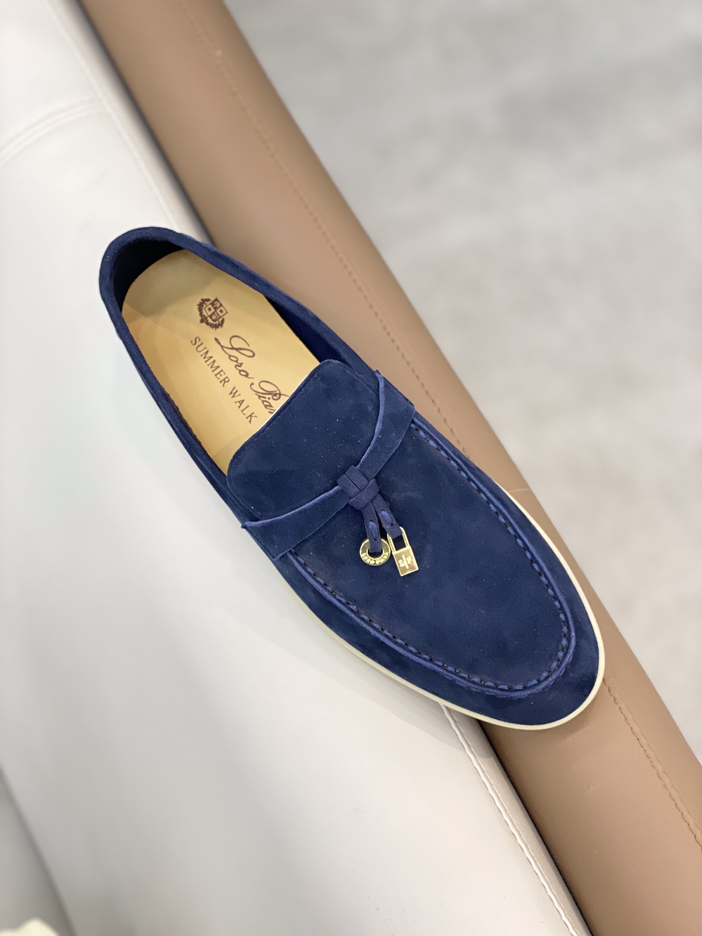 Loro Piana Summer Charms Walk Loafers Blue Fluorite For Women – FAE5444 W13O - Image 9