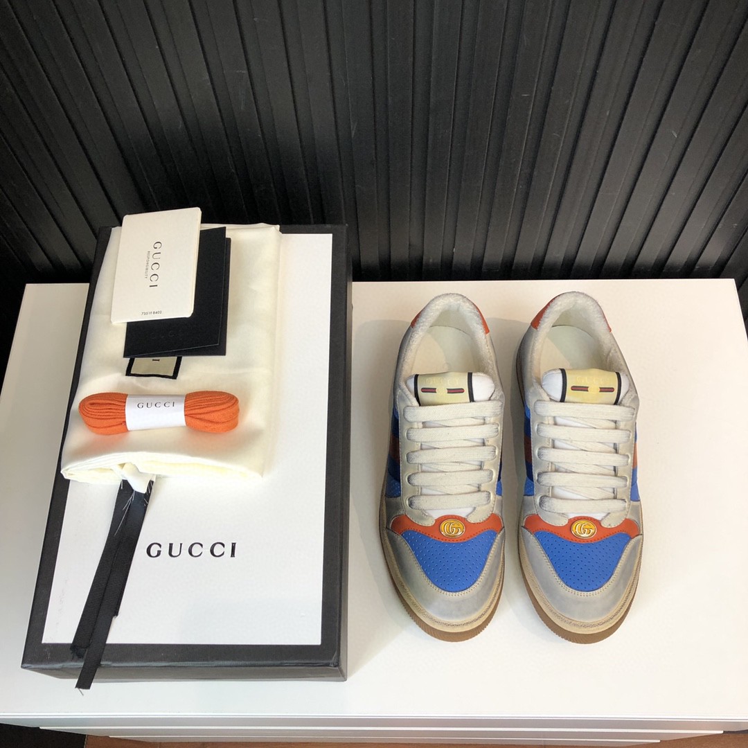 Gucci Women’s Screener Low-Top Blue White For Women 546163 0YI20 9581