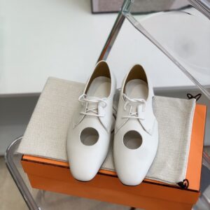 Hermes Epoca Oxford Shoe White For Women, Women’s Shoes H221024Z 90360