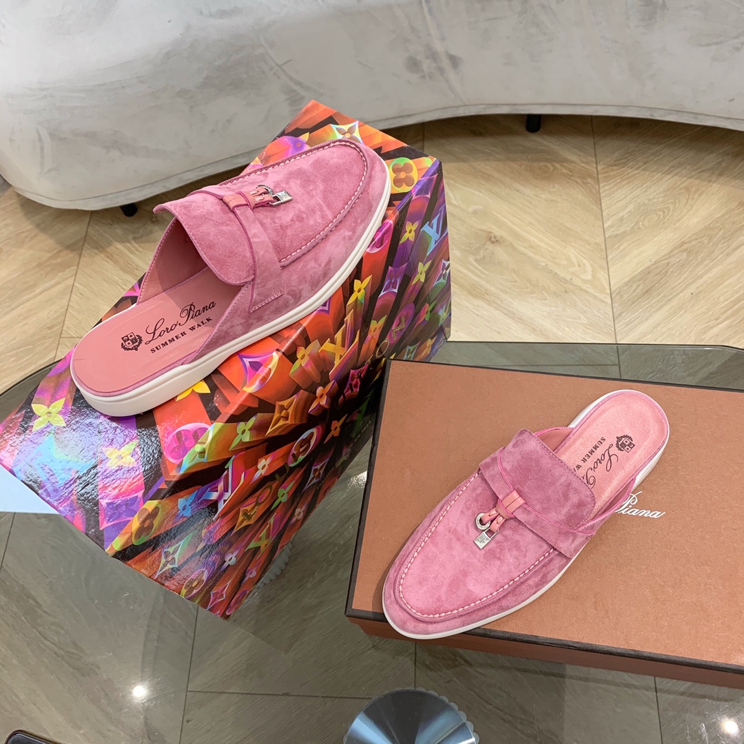 Loro Piana Babouche Charms Walk Loafers Wild Mauve For Women – FAI1543 30F4 - Image 9