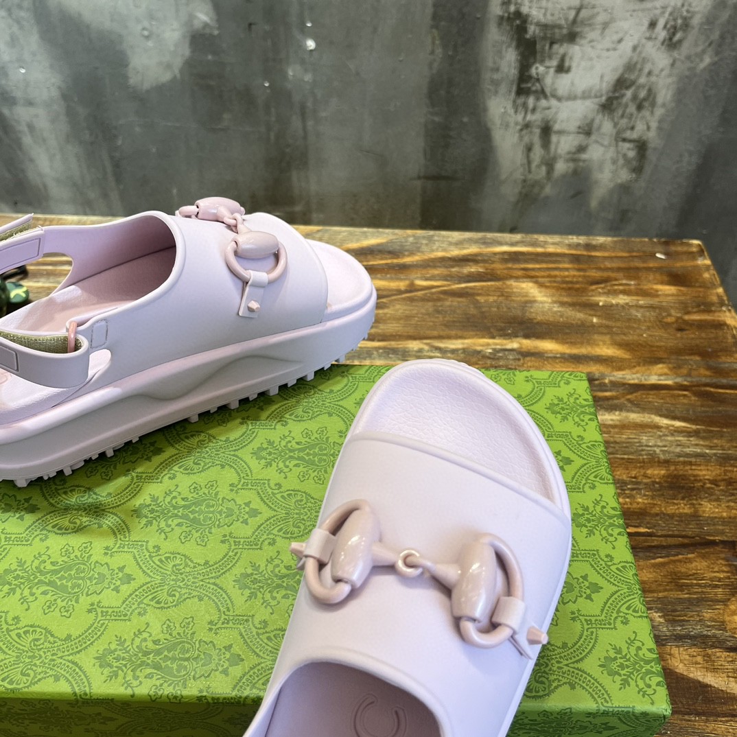 Gucci Horsebit Flatform Sandal Purple For Women 742435 JAAC9 6816 - Image 5