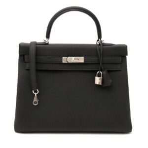 Hermes Kelly Black With Silver Hardware Size 35