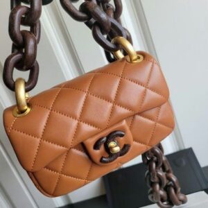 Chanel Flap Bag Wood Chain for women