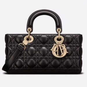 [True-to-ORIGINAL] Christian Dior Lady D-Joy Bag Black For Women 10.2in/26cm