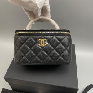 TRUE TO ORIGINAL | Chanel Small Vanity Case Black For Women 6.7in/17cm AS3171