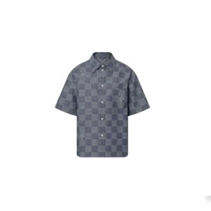 Louis Vuitton Damier Short-Sleeved Chambray Shirt For Men – size L