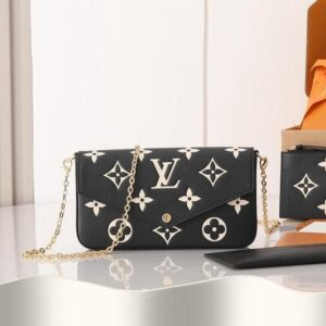 TRUE TO ORIGINAL | Louis Vuitton Félicie Pochette Black/Beige For Women 21cm/8.3in M82479