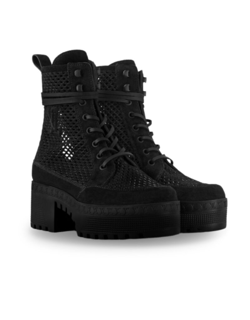 Louis Vuitton Laureate Platform Desert Boot Black For Women 1ACYJ9