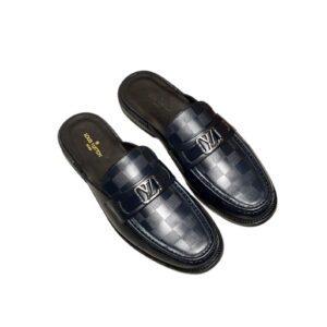 Louis Vuitton Major Open Back With Square Pattern Loafer Dark Blue For Men – 43 Eu – 9.5 Us – 26.8 Cm – 10.5 In