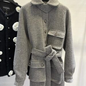 CHANEL COAT FOR WOMEN – SIZE M – GREY