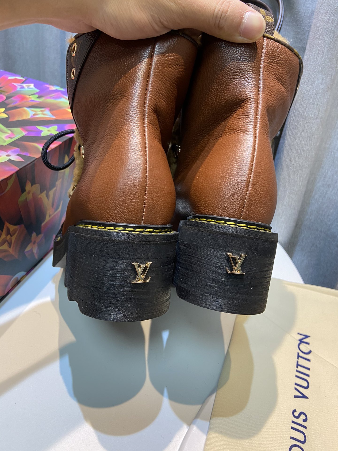 Louis Vuitton Women’s Beaubourg Ankle Boot Brown For Women LV - Image 3