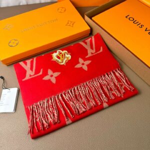 Louis Vuitton Precious Dragon LV Essential Scarf Red For Women