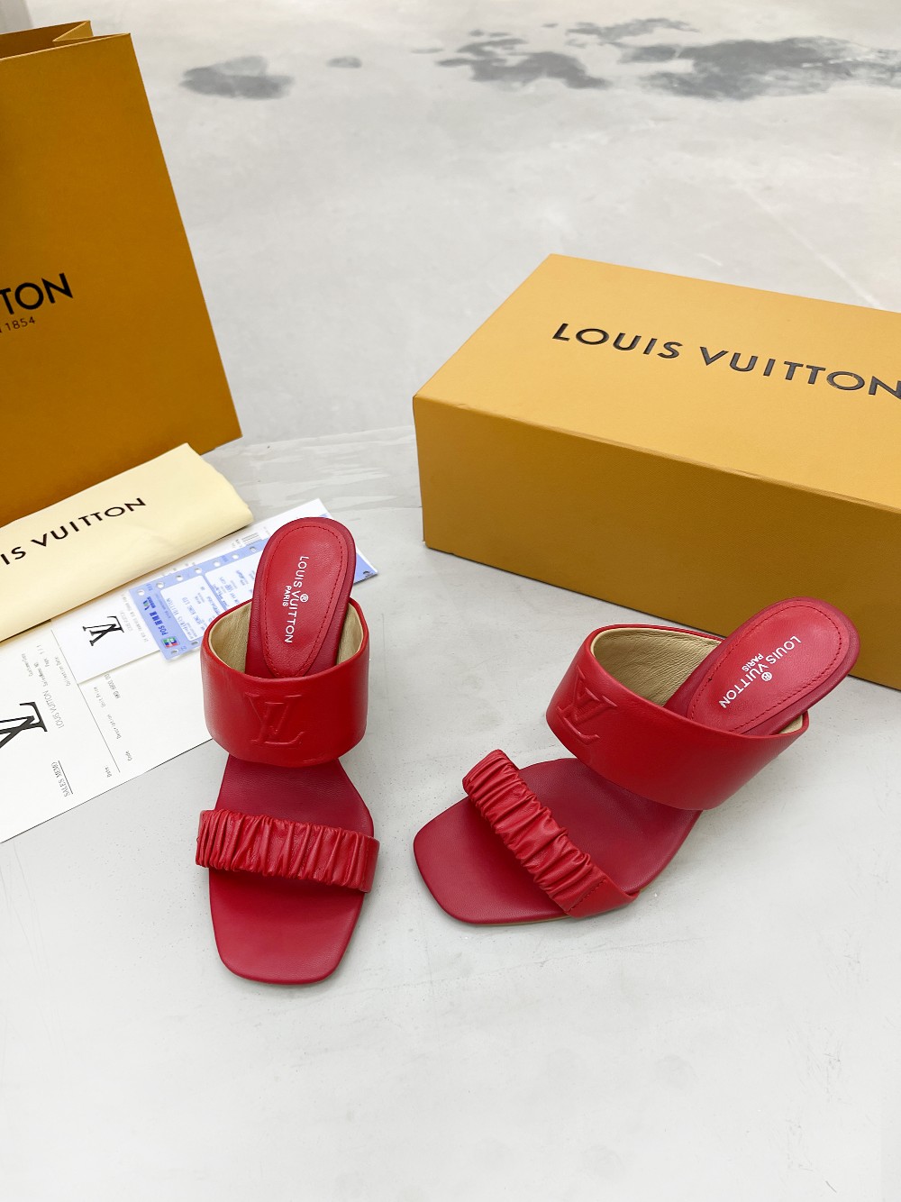 Louis Vuitton Women’s Drapy Mule Red For Women LV - Image 8