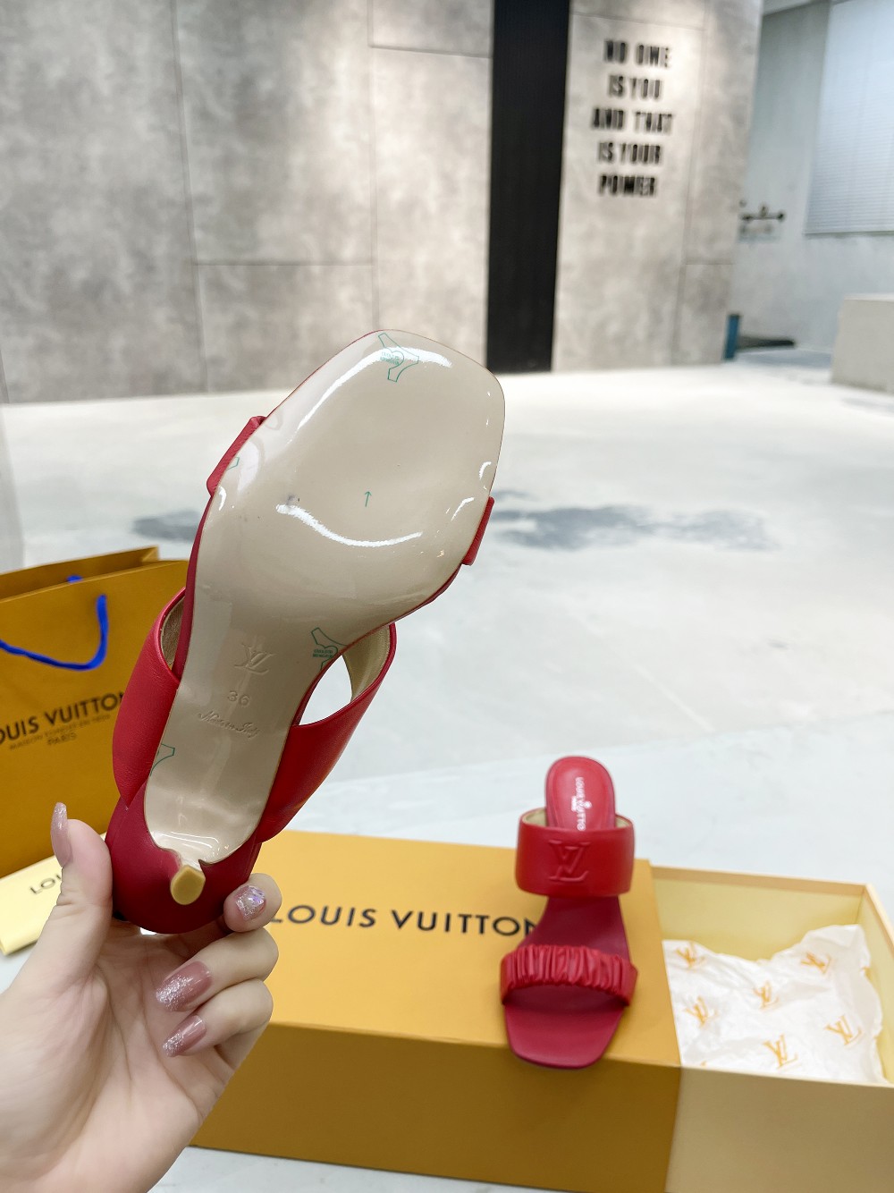 Louis Vuitton Women’s Drapy Mule Red For Women LV - Image 6