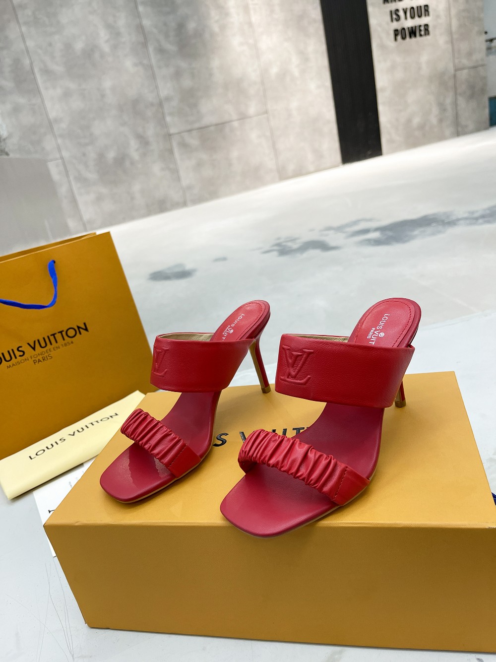 Louis Vuitton Women’s Drapy Mule Red For Women LV - Image 4