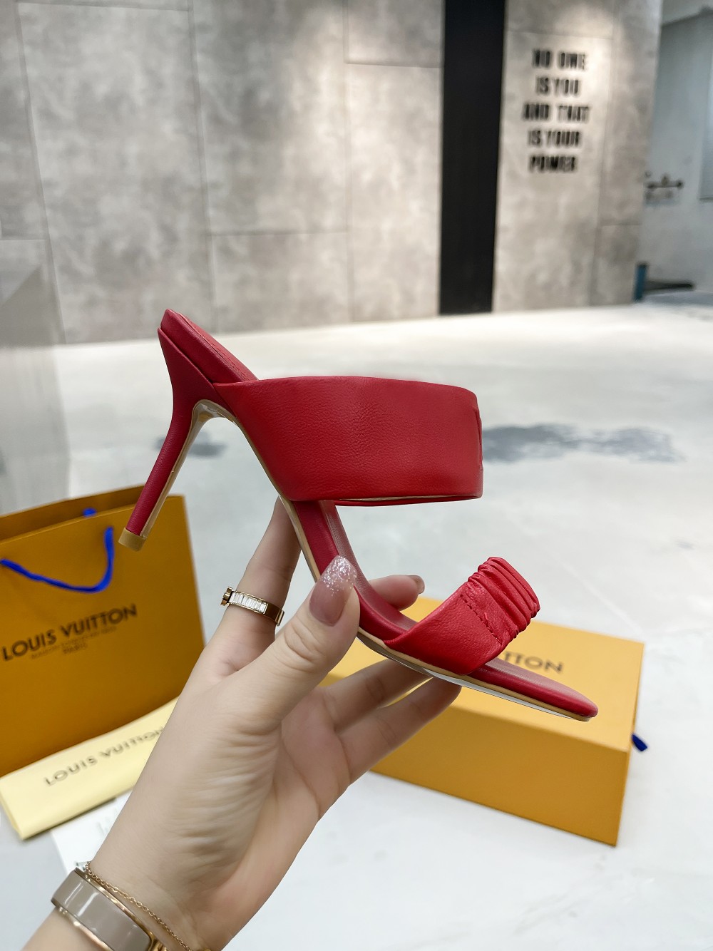 Louis Vuitton Women’s Drapy Mule Red For Women LV - Image 3