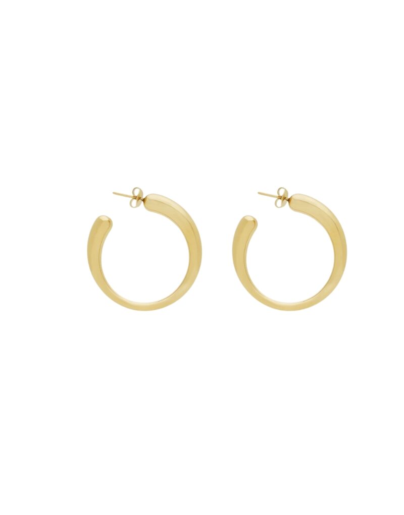 Saint Laurent Organic Hoop Earrings Gold For Women 774488Y15008030