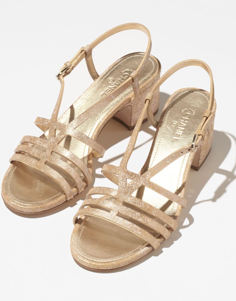 Chanel Gold Sandals For Women G45592 B16078 NW183 - Image 4