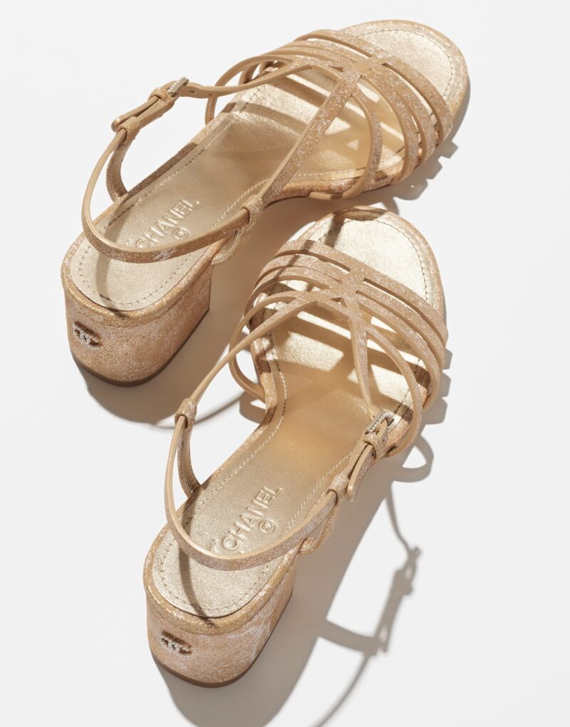 Chanel Gold Sandals For Women G45592 B16078 NW183 - Image 5