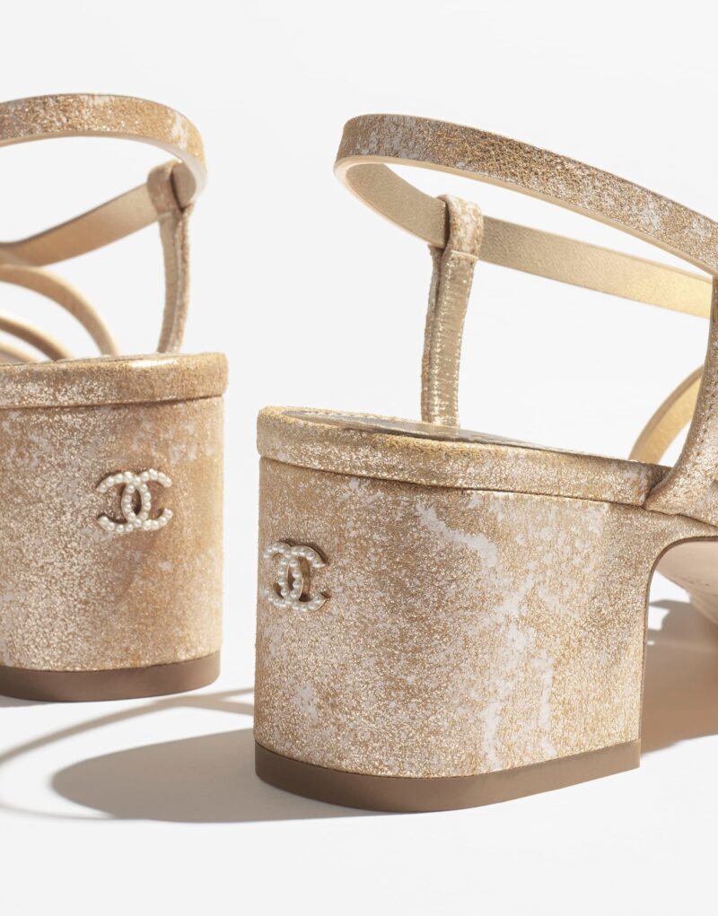 Chanel Gold Sandals For Women G45592 B16078 NW183 - Image 3